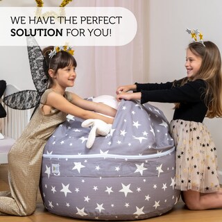 Foto 3 | Foto 3 | Funda Para Puf Con Almacenamiento De Animales De Peluche 100% Algodón - Venta Internacional.