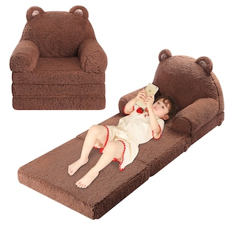 Foto 1 | Foto 1 | Sofá Plegable Para Niños Momcaywex Sherpa Teddy Bear A Partir De 18 Meses - Venta Internacional.