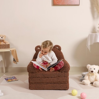 Foto 2 | Foto 2 | Sofá Plegable Para Niños Momcaywex Sherpa Teddy Bear A Partir De 18 Meses - Venta Internacional.