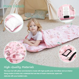 Foto 4 | Foto 4 | Alfombrilla De Siesta Para Niños Pequeños Acrabros Con Almohada Y Manta Con Forma De Unicornio - Venta Internacional.