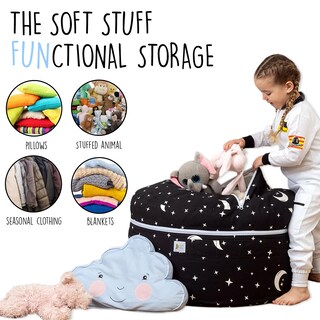 Foto 6 | Foto 6 | Funda Para Puf Con Almacenamiento De Animales De Peluche Tamaño Xl 100% Algodón - Venta Internacional.