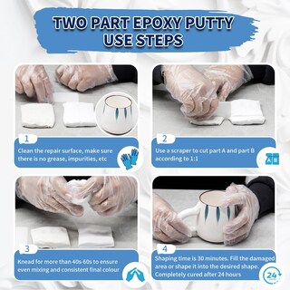 Foto 2 | Foto 2 | Masilla Epoxídica Endhokn En Barra Blanca De 300 G Para Reparar Y Esculpir - Venta Internacional.