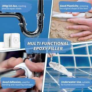 Foto 3 | Foto 3 | Masilla Epoxídica Endhokn En Barra Blanca De 300 G Para Reparar Y Esculpir - Venta Internacional.