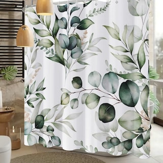 Foto 2 | Foto 2 | Cortina De Ducha Yiartaan Color Verde Acuarela 180 X 180 Cm - Venta Internacional.