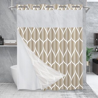 Foto 1 | Foto 1 | Juego De Cortinas De Ducha Yiatn No Hook Color Crema Con Forro A Presión 180 X 200 Cm - Venta Internacional.