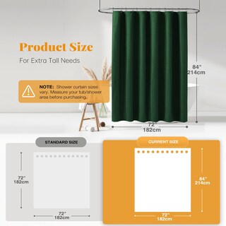 Foto 3 | Foto 3 | Cortina De Ducha Bttn De Tela Extralarga 182 X 214 Cm Verde Esmeralda - Venta Internacional.