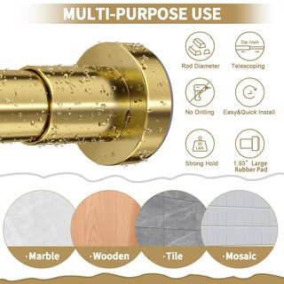 Foto 7 | Foto 7 | Barra De Cortina De Ducha Zyrw No Se Oxida Ajustable De 90 A 173 Cm - Venta Internacional.