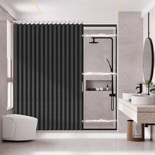 Foto 1 | Foto 1 | Cortinas De Ducha Ajazz Magnéticas Plegables De Poliéster Negras - Venta Internacional.