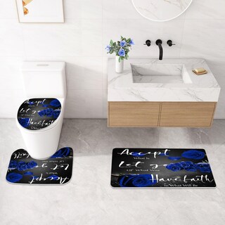 Foto 5 | Foto 5 | Juego De Cortinas De Ducha Litabel Blue Rose Thankful Grateful - Venta Internacional.