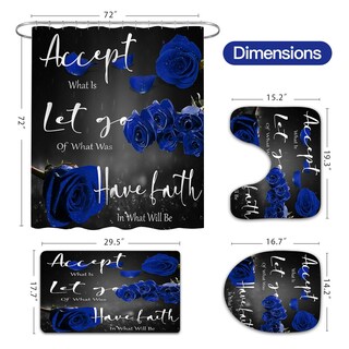 Foto 7 | Foto 7 | Juego De Cortinas De Ducha Litabel Blue Rose Thankful Grateful - Venta Internacional.