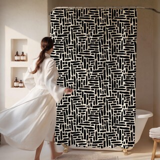 Foto 2 | Foto 2 | Cortina De Ducha Con Estampado Moderno De Pinceladas Que Vale La Pena - Venta Internacional.