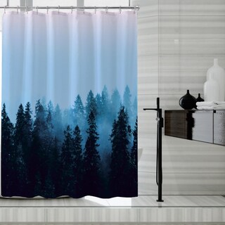 Foto 1 | Foto 1 | Cortina De Ducha Llscl Blue Forest Impermeable 180 X 180 Cm - Venta Internacional.