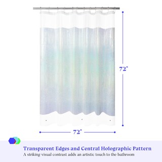 Foto 7 | Foto 7 | Cortina De Ducha Mrs Awesome Holográfica Peva 180 X 180 Cm - Venta Internacional.