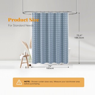 Foto 7 | Foto 7 | Cortina De Ducha Bttn Boho Farmhouse Linen Rústico Azul 180 X 180 Cm - Venta Internacional.