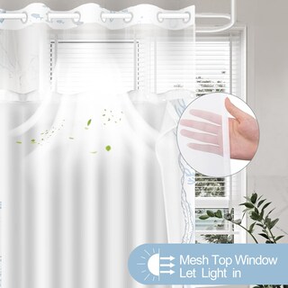 Foto 4 | Foto 4 | Set De Cortinas De Ducha Twlsncd Sin Gancho Nautical Coastal Blue - Venta Internacional.