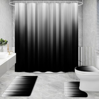 Foto 2 | Foto 2 | Set De Cortina De Ducha Litabel Para Baño Con Tapetes Y Tapa De Inodoro - Venta Internacional.