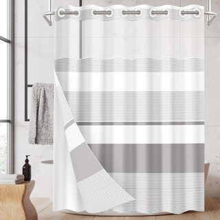 Foto 1 | Foto 1 | Cortina De Ducha Nesphy Sin Gancho Gris Con Forro 180 X 188 Cm - Venta Internacional.