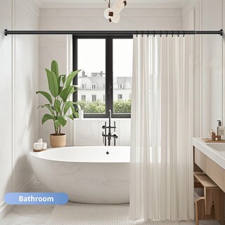 Foto 7 | Foto 7 | Barra De Cortina De Ducha Emlaoe Negra Ajustable De 86 A 208 Cm Nunca Se Oxida - Venta Internacional.