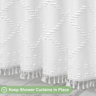Foto 3 | Foto 3 | Cortina De Ducha Craidlela Boho  Tela Blanca  180 X 180 Cm  Impermeable - Venta Internacional.