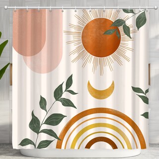 Foto 1 | Foto 1 | Cortina De Ducha Ghroiep Mid Century Abstract Boho Orange - Venta Internacional.