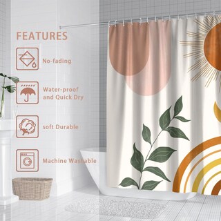 Foto 4 | Foto 4 | Cortina De Ducha Ghroiep Mid Century Abstract Boho Orange - Venta Internacional.