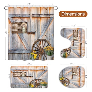 Foto 6 | Foto 6 | Set De Decoración De Baño Litabel Rustic Farmhouse Con Cortina De Ducha - Venta Internacional.