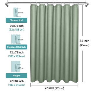 Foto 6 | Foto 6 | Juego De Cortinas De Ducha Vipfree 3 En 1 Con Forma De Gofre 258 G/m² 183 X 213 Cm Color Salvia - Venta Internacional.