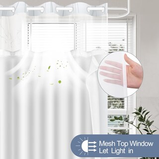 Foto 2 | Foto 2 | Set De Cortinas De Ducha Twlsncd Sin Gancho A Rayas Azules Y Grises - Venta Internacional.