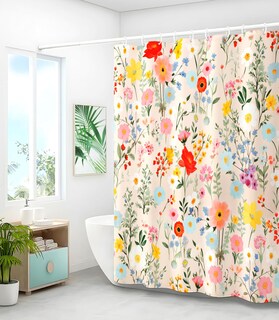 Foto 4 | Foto 4 | Cortina De Ducha Stanoha Boho  Moderna  Amarilla Y Floral  180 X 180 Cm - Venta Internacional.