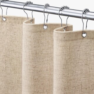 Foto 1 | Foto 1 | Cortina De Ducha Awellife De Lino Beige De 90 X 180 Cm Para Baño - Venta Internacional.