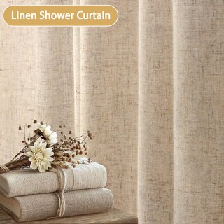 Foto 2 | Foto 2 | Cortina De Ducha Awellife De Lino Beige De 90 X 180 Cm Para Baño - Venta Internacional.