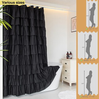 Foto 5 | Foto 5 | Cortina De Ducha Westweir Gótica Con Volantes Negros 36 X 72 Pulgadas - Venta Internacional.