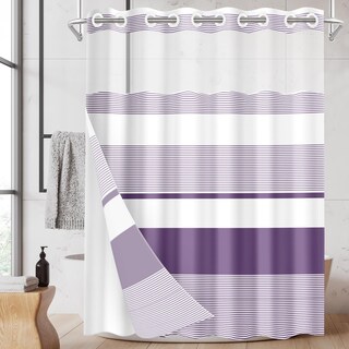 Foto 1 | Foto 1 | Cortina De Ducha Nesphy Sin Gancho Color Morado Con Forro 180 X 188 Cm - Venta Internacional.