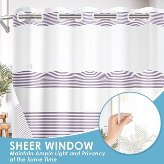 Foto 4 | Foto 4 | Cortina De Ducha Nesphy Sin Gancho Color Morado Con Forro 180 X 188 Cm - Venta Internacional.