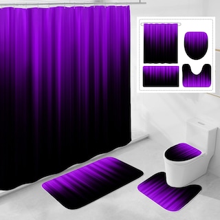 Foto 1 | Foto 1 | Set De Cortina De Ducha Litabel Para Baño Con Tapetes Y Tapa De Inodoro - Venta Internacional.