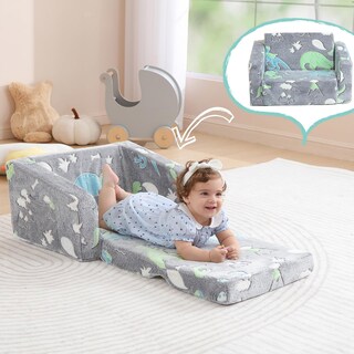 Foto 5 | Foto 5 | Sofá Plegable Kisdsa Para Niños Pequeños Con Manta Convertible De 1 A 3 Años - Venta Internacional.