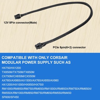 Foto 7 | Foto 7 | Cable De Alimentación Ysiueng De 8 Pines A 6+2 Pines De 65 Cm Para Corsair Y Thermaltake - Venta Internacional.