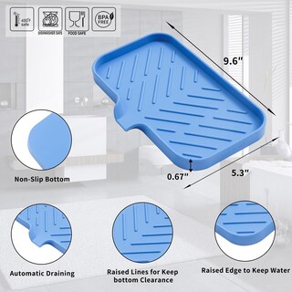 Foto 2 | Foto 2 | Jabonera Micoyang De Silicona Para Baño Con Caño De Desagüe  Color Azul - Venta Internacional.