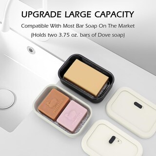 Foto 3 | Foto 3 | Estuche Para Jabón Aidimming Grande A Prueba De Fugas Silicona De Viaje Color Blanco Oscuro Y Azul - Venta Internacional.