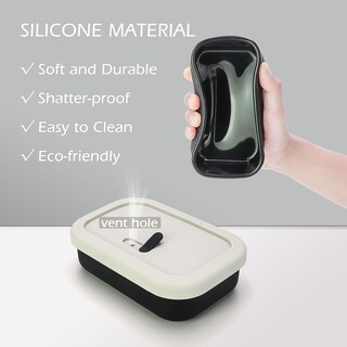 Foto 5 | Foto 5 | Estuche Para Jabón Aidimming Grande A Prueba De Fugas Silicona De Viaje Color Blanco Oscuro Y Azul - Venta Internacional.