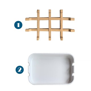 Foto 5 | Foto 5 | Combinación De Jabonera Y Plato Aoheuo Modern Bamboo Fiber - Venta Internacional.