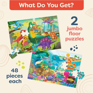 Foto 6 | Foto 6 | Floor Puzzles B. Toys Gigantic Jigsaw Paquete De 2 Unidades Sea & Dinos 3+ - Venta Internacional.