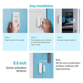 Foto 6 | Foto 6 | Timbre De Puerta Inalámbrico Amhey Con Alarma De Sensor De Apertura De Puerta Con Alcance De 500 Pies - Venta Internacional.