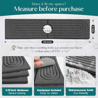 Foto 2 | Foto 2 | Alfombrilla De Secado De Piedra Grande Faucet Mat Eormoe Para Fregadero De Cocina - Venta Internacional.