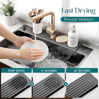 Foto 3 | Foto 3 | Alfombrilla De Secado De Piedra Grande Faucet Mat Eormoe Para Fregadero De Cocina - Venta Internacional.