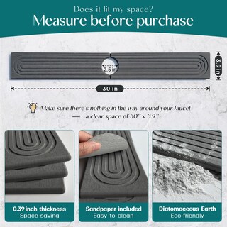 Foto 2 | Foto 2 | Bandeja Absorbente De Tierra De Diatomeas Faucet Mat Eormoe De 30 Pulgadas - Venta Internacional.