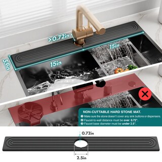 Foto 4 | Foto 4 | Bandeja Absorbente De Tierra De Diatomeas Faucet Mat Eormoe De 30 Pulgadas - Venta Internacional.