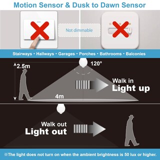 Foto 7 | Foto 7 | Paquete De 2 Bombillas Oraluce Con Sensor De Movimiento 12 W 6000 K A19 E26 - Venta Internacional.