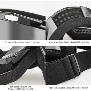 Foto 5 | Foto 5 | Gafas De Moto Dmexs Dirt Bike Antirayos Uv Resistentes Al Viento Plateadas - Venta Internacional.