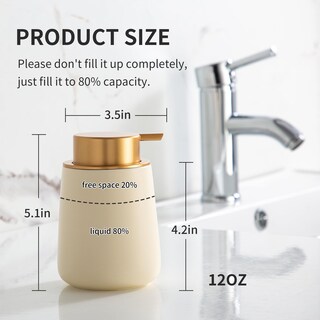 Foto 4 | Foto 4 | Dispensador De Jabón Enra Ceramic De 350 Ml Con Bomba Dorada Color Beige - Venta Internacional.
